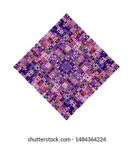 Isolated mosaic square logo template - geometrical ornamental colorful vector element