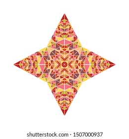 Isolated mosaic star logo template - polygonal ornamental colorful geometrical vector design element