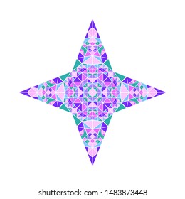 Isolated mosaic star shape - geometric geometrical abstract colorful polygonal vector element