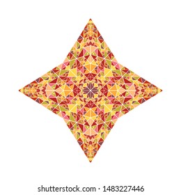 Isolated mosaic star shape - geometrical geometric abstract vector design element