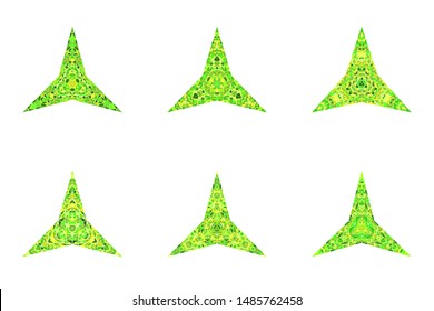 Isolated mosaic star shape set - ornamental geometric abstract polygonal vector design element
