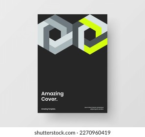 Isolated mosaic tiles leaflet template. Original corporate cover design vector layout.