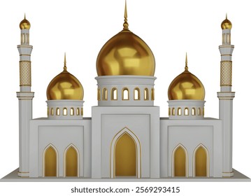 isolated mosque building. ramadan mosque illustration 3d vector
