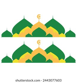 Isolated mosque icon on a white background, Ramadan Kareem. Abstract illustration of simple icon in flat style. Graphic design template elements with religious and spiritual themes