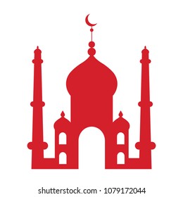 Isolated mosque silhouette