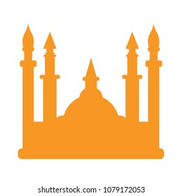 Isolated mosque silhouette