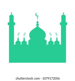 Isolated mosque silhouette