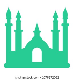 Isolated mosque silhouette