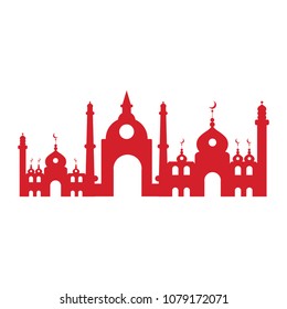 Isolated mosque silhouette