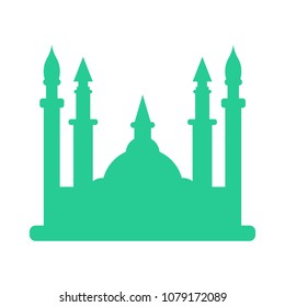 Isolated mosque silhouette