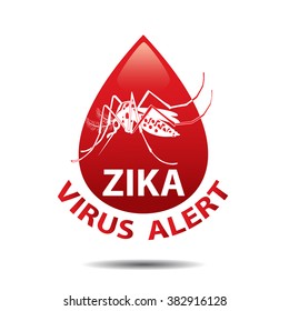 Isolated Mosquito Editable Under The Red Circle. Zika Virus. Baby Zika Virus. Outbreak Alert Concept. Against Virus From A.Aegypti Mosquito. Zika Virus Warning Sign. Mosquito Vector Set. Dengue Fever.