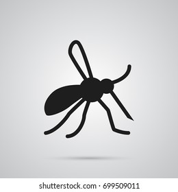 Isolated Mosquito Icon Symbol On Clean Background. Vector Gnat Element In Trendy Style.