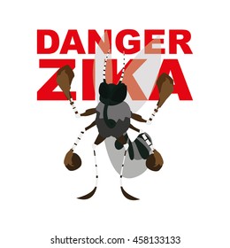 Isolated mosquito and text, Vector illustration