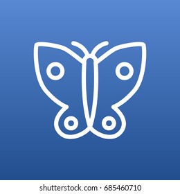 Isolated Moth Outline Symbol On Clean Background. Vector Butterfly Element In Trendy Style.