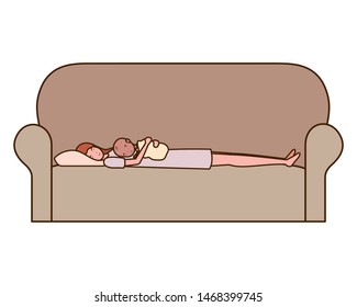 Isolated mother with baby design