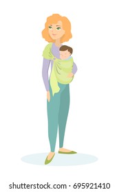 Isolated mother with child on white background.