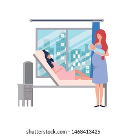 Isolated mothers with babys design