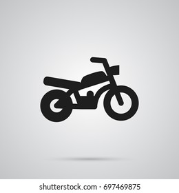 Isolated Motorcycle Icon Symbol On Clean Background. Vector Motorbike Element In Trendy Style.