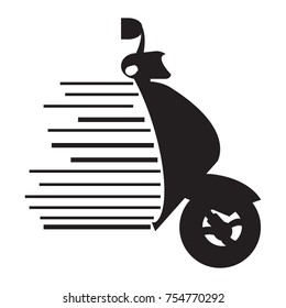 Isolated motorcycle silhouette, Delivery icon, Vector illustration