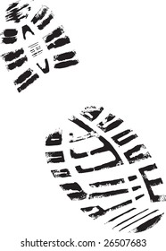 Isolated Mountain BootPrint - Highly detailed vector of a mountain boot- transparent vector so it can be overlaid onto other graphic elements