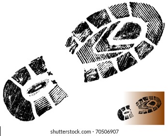 Isolated Mountain BootPrint - Highly detailed vector of a mountain boot- transparent vector so it can be overlaid onto other graphic elements