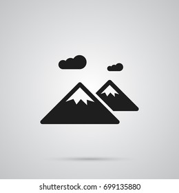 Isolated Mountain Icon Symbol On Clean Background. Vector Pinnacle Element In Trendy Style.
