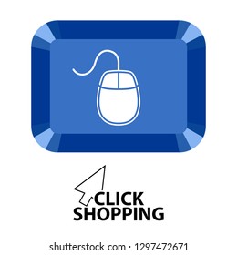 Isolated mouse in a button. Vector illustration design