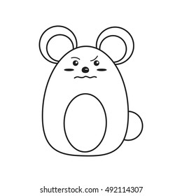 Isolated mouse cartoon design