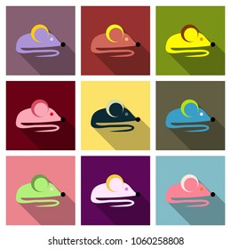 isolated mouse illustration, colored drawing, background