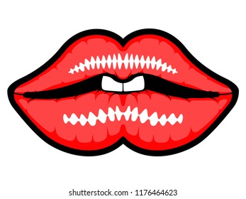 Isolated mouth icon. Comic pop art. Vector illustration design