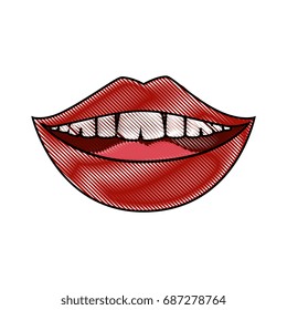 isolated mouth smiling