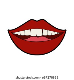 isolated mouth smiling