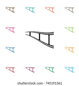 Isolated Movie Icon. Negative Vector Element Can Be Used For Movie, Negative, Filmstrip Design Concept.