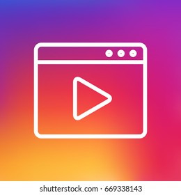 Isolated Movie Outline Symbol On Clean Background. Vector Video Marketing Element In Trendy Style.