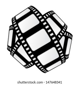 isolated movie tape sphere vector illustration
