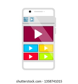 Isolated movies mobile app. Vector illustration design