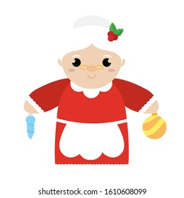 Isolated mrs claus cartoon. Christmas season - Vector illustration design