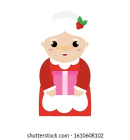 Isolated mrs claus cartoon. Christmas season - Vector illustration design