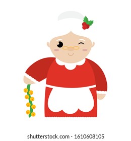 Isolated mrs claus cartoon. Christmas season - Vector illustration design