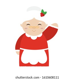 Isolated mrs claus cartoon. Christmas season - Vector illustration design