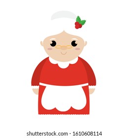 Isolated mrs claus cartoon. Christmas season - Vector illustration design