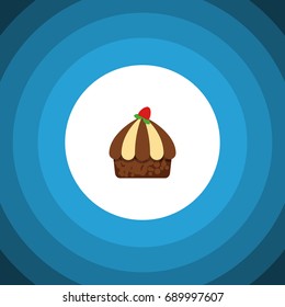 Isolated Muffin Flat Icon. Cupcake Vector Element Can Be Used For Cupcake, Muffin, Dessert Design Concept.