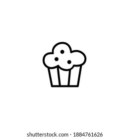 Isolated muffin icon vector outline black color.