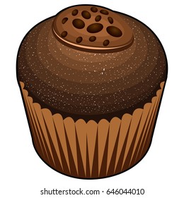 Isolated muffin on a white background, Vector illustration