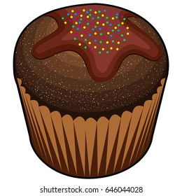 Isolated muffin on a white background, Vector illustration