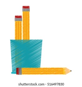 Isolated mug and pencil tool design