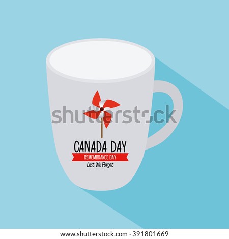 Isolated mug with text and a wind toy for canada day celebrations