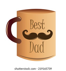 an isolated mug wit text and a mustache for father's day