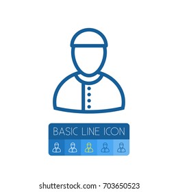 Isolated Mullah Outline. Arabian Vector Element Can Be Used For Arabian, Mullah, Man Design Concept.