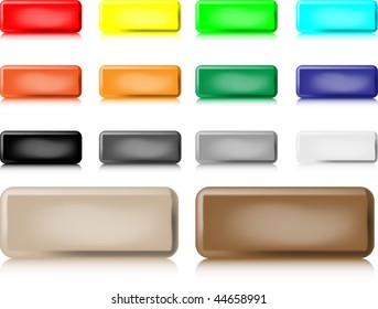 isolated multi-colored buttons banner, vector mesh, color change by one click